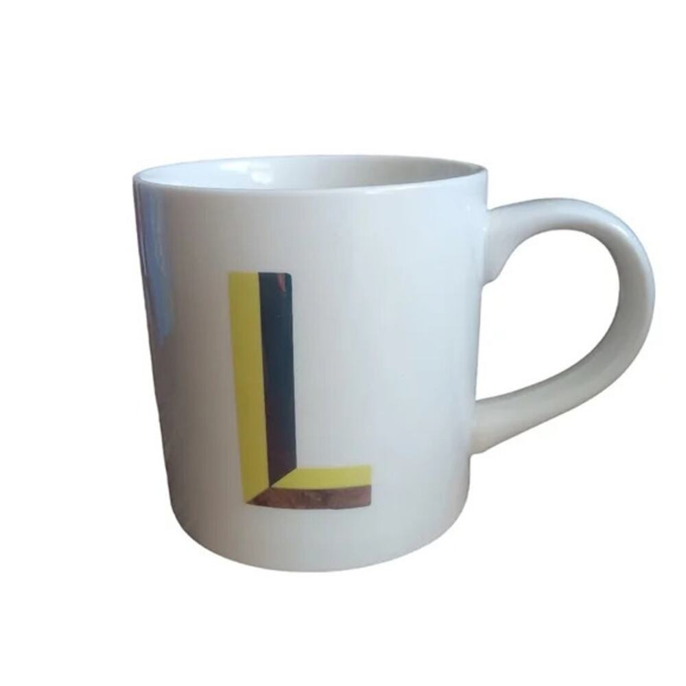 Opalhouse Stoneware 16oz Monogram Initial "L"‎ Lime Green & Rose Gold Coffee Mug